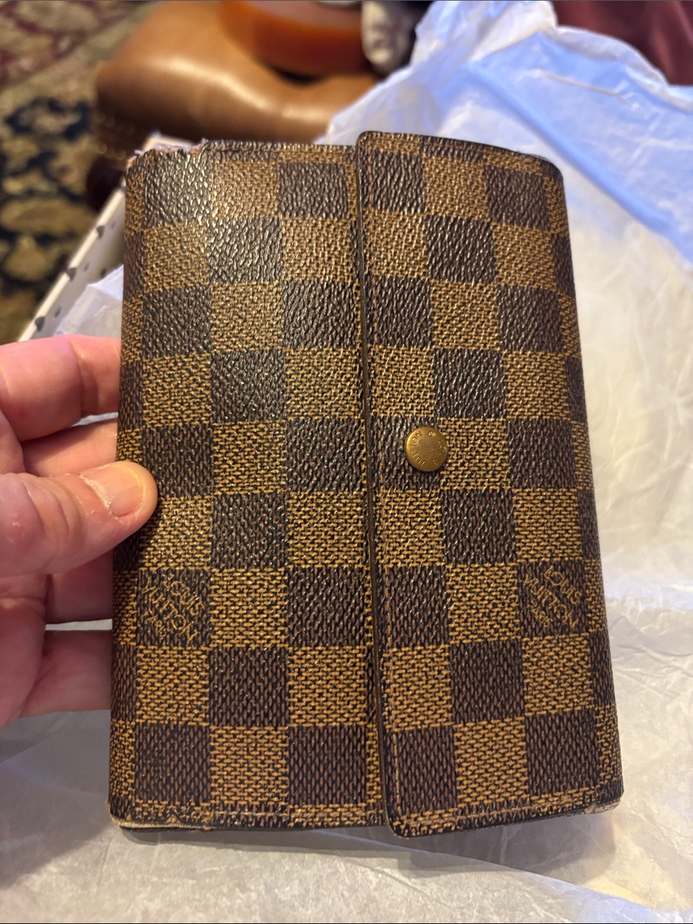 Louis Vuitton Brown Checkerboard Bifold Wallet